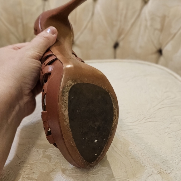 Genuine leather Alia Strappy High heel shoes On a platform - Picture 3 of 16